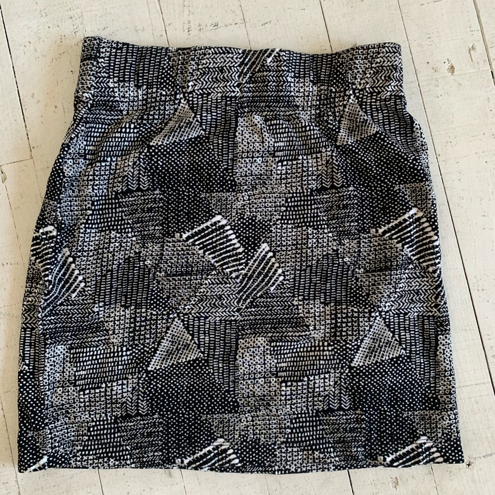 Madewell black white geometric skirt XS